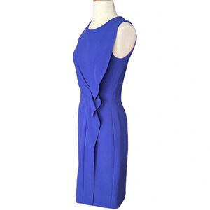 HALSTON HERITAGE Dress Ruched Ruffle Front Career Chic Office Siren Dress Size 2